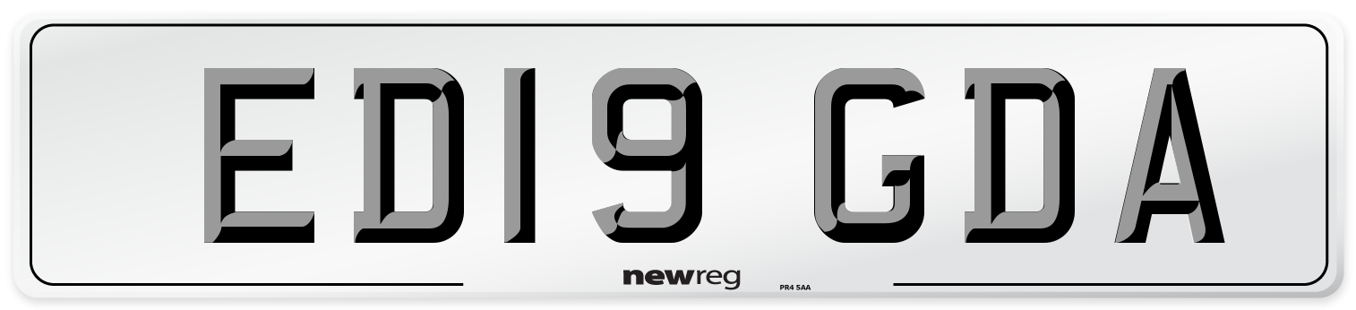 ED19 GDA Number Plate from New Reg